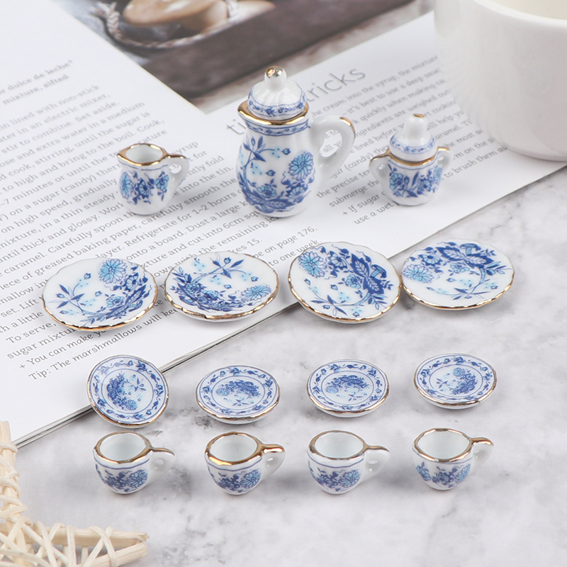 15Pcs 1:12 Miniature Porcelain - огляд і ціна Kids Toys Kitchen Set